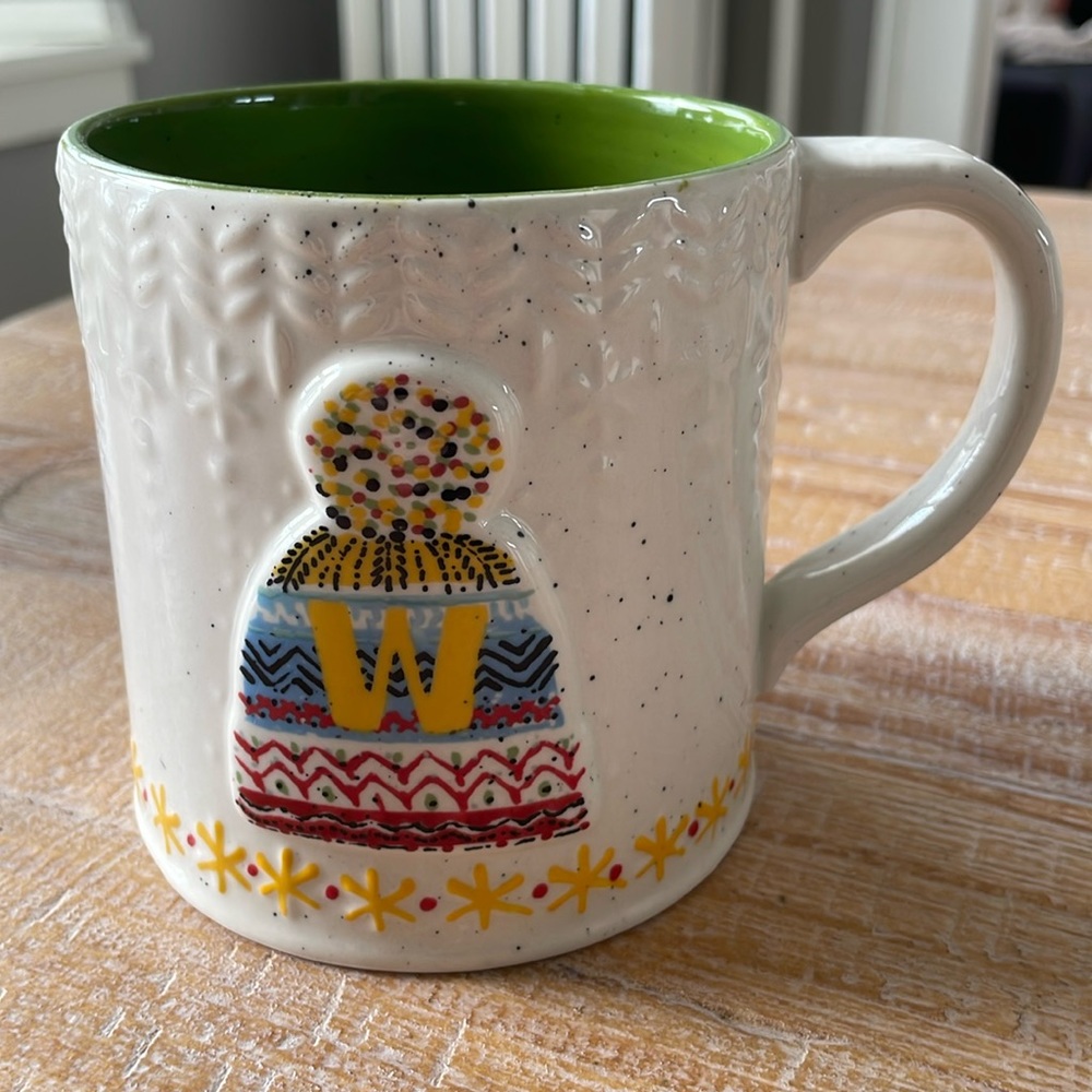 Anthropologie Bundled Up Monogram Mug Letter “W” 19.5 oz.
4"H, 4" diameter